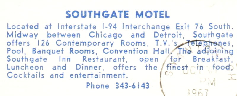 Southgate Motel - Vintage Postcard